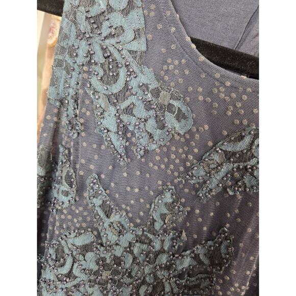 Anthropologie Neomia Appliqué Beaded Lace Tunic Flowy Boho Chic Blouse Medium - Picture 11 of 16